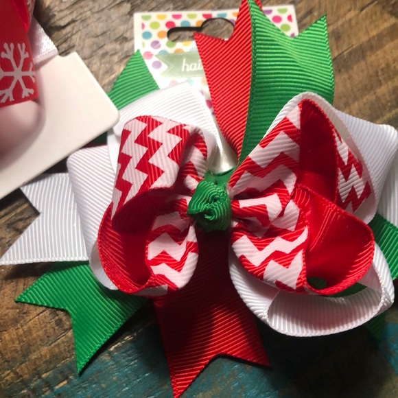 NWT Holiday Double Bow and Snowflake Headband - Picture 3 of 4